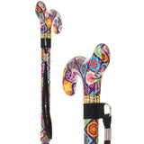 Designer Chic Folding FashionStix Colorful Collage, Patterned Handle Folding Canes - Tophatter Daily Deals