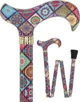 Designer Chic Folding FashionStix Colorful Collage, Patterned Handle Folding Canes - Tophatter Daily Deals