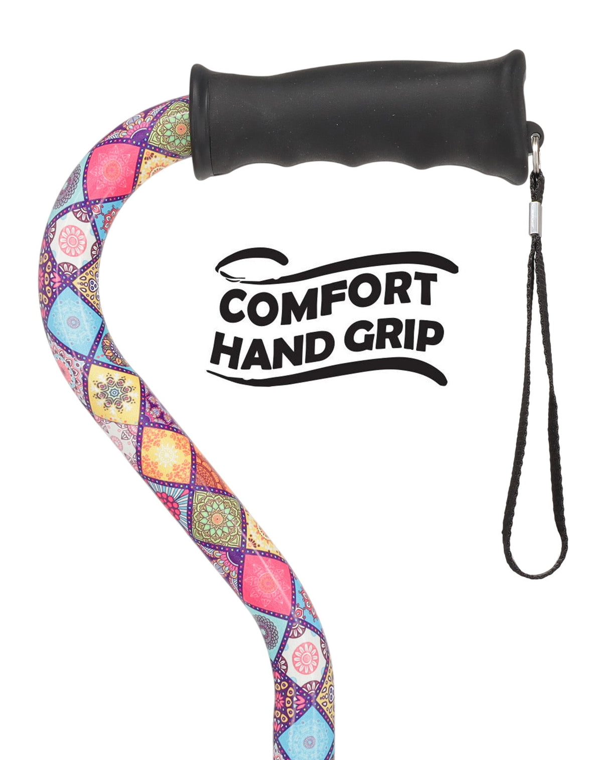 Vibrant FashionStix Colorful Collage: Comfort Grip Offset Cane Adjustable Walking Canes - Tophatter Daily Deals