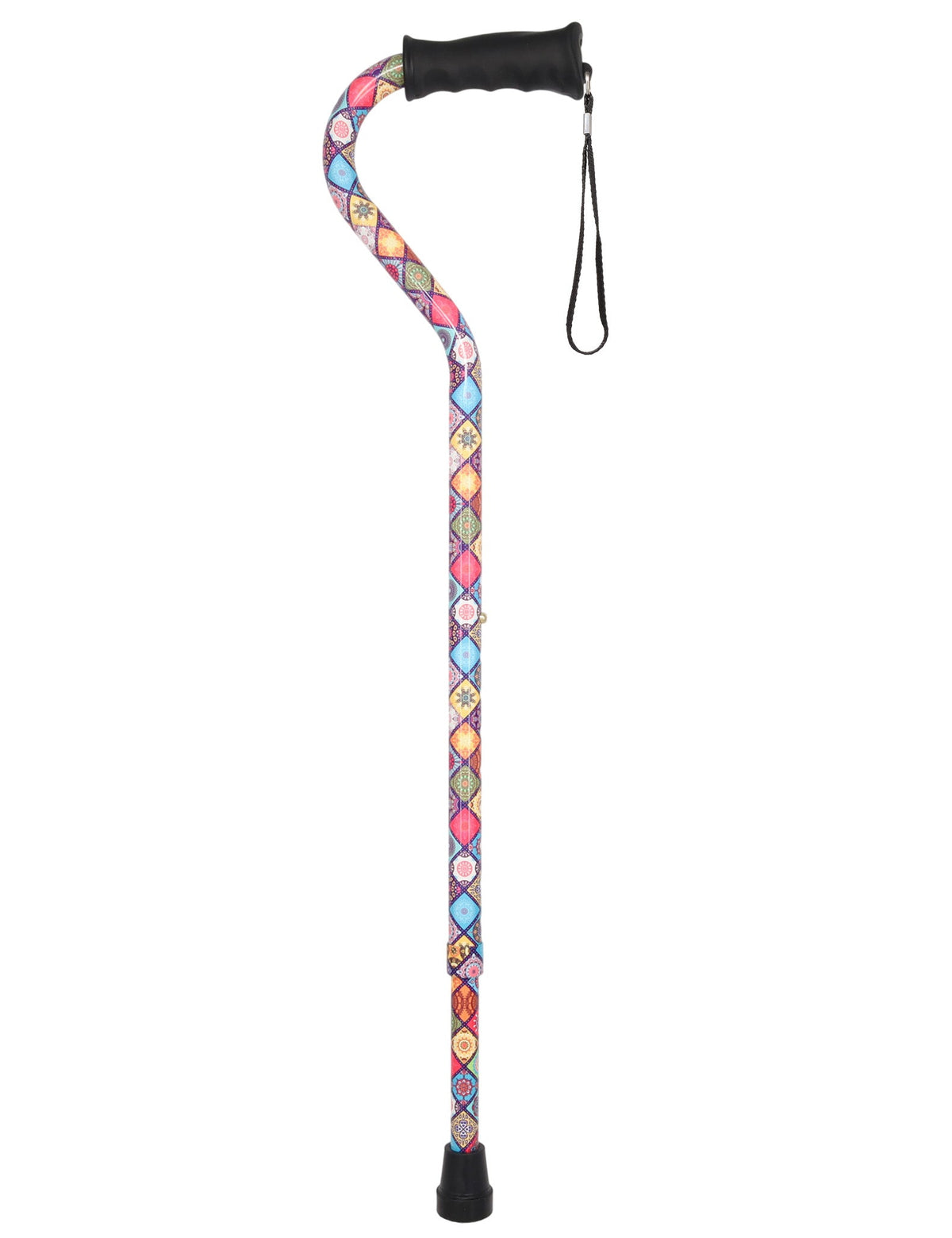 Vibrant FashionStix Colorful Collage: Comfort Grip Offset Cane Adjustable Walking Canes - Tophatter Daily Deals