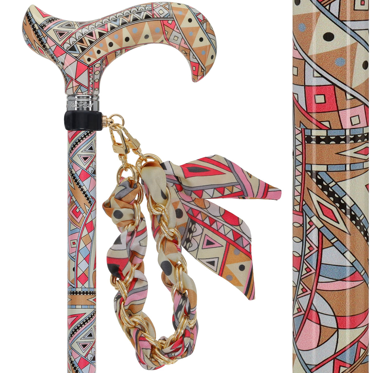 Designer Style FashionStix Majestic Style - Patterned Handle Folding Canes - Tophatter Daily Deals