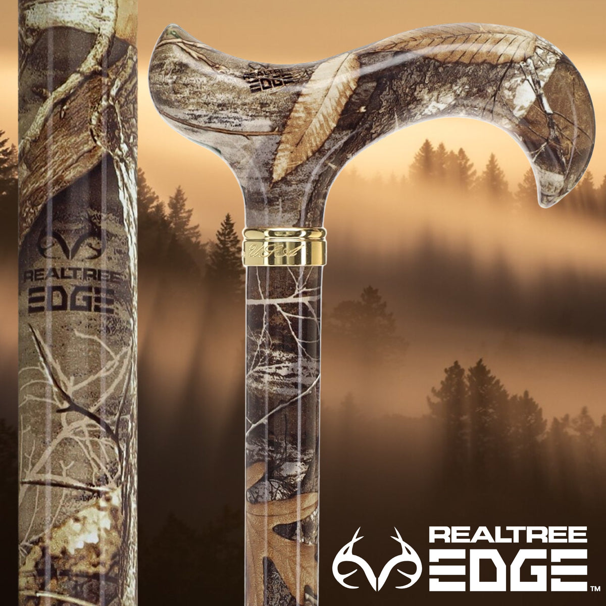 Licensed Realtree Camo Cane: Designer Patterned Handle Adjustable Walking Canes - Tophatter Daily Deals
