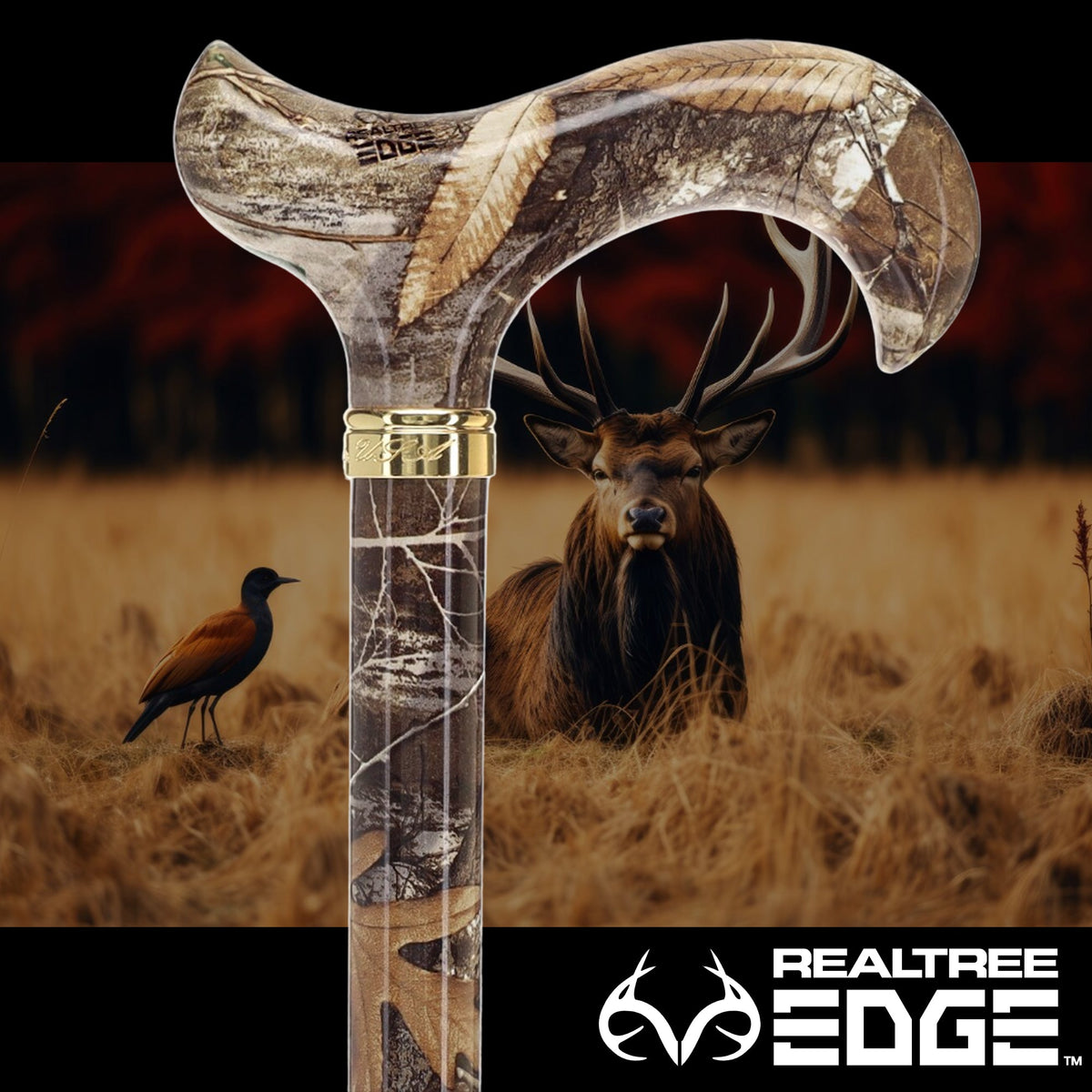 Licensed Realtree Camo Cane: Designer Patterned Handle Adjustable Walking Canes - Tophatter Daily Deals