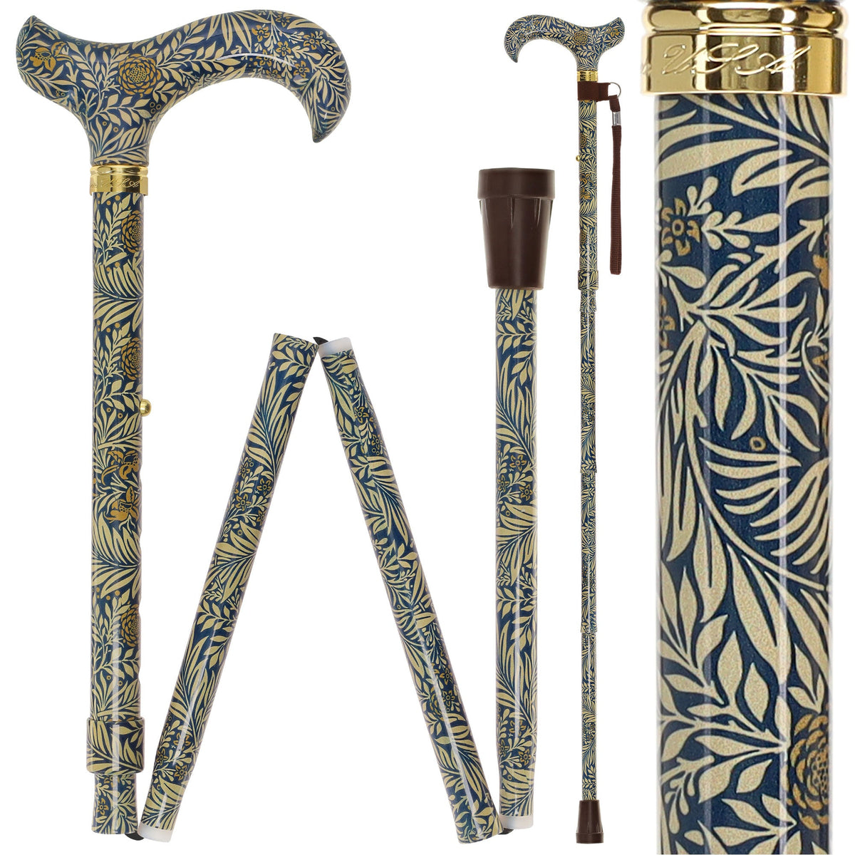 Golden Petals Folding FashionStix: Designer Foldable Derby Cane Folding Canes - Tophatter Daily Deals