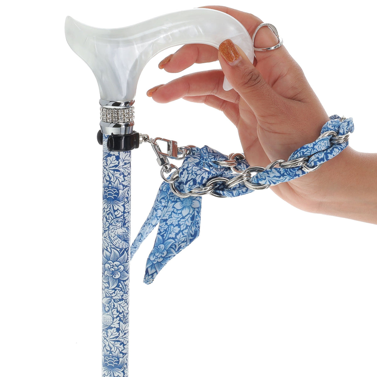 Songbird Harmony Rhinestone Pattern Orthopedic Derby Cane Adjustable - Tophatter Daily Deals