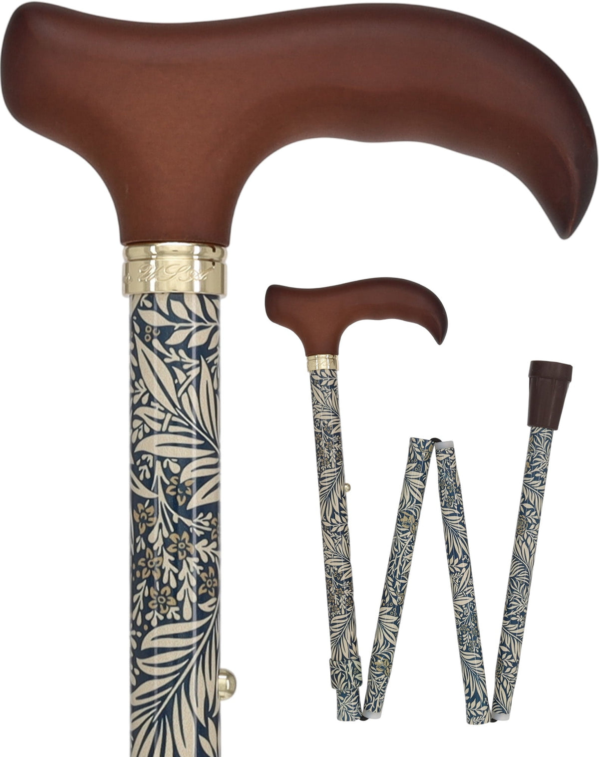 Golden Petals FashionStix: Foldable Derby Walking Cane w/ Wood Handle Folding Canes - Tophatter Daily Deals