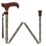 Golden Petals FashionStix: Foldable Derby Walking Cane w/ Wood Handle Folding Canes - Tophatter Daily Deals