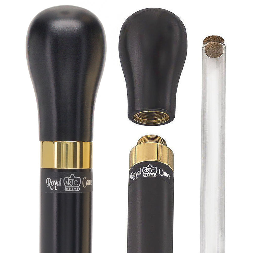 Brandy Flask Smuggler Knob Stick: Beechwood Shaft, Unique Design Gadget Walking Canes - Tophatter Daily Deals