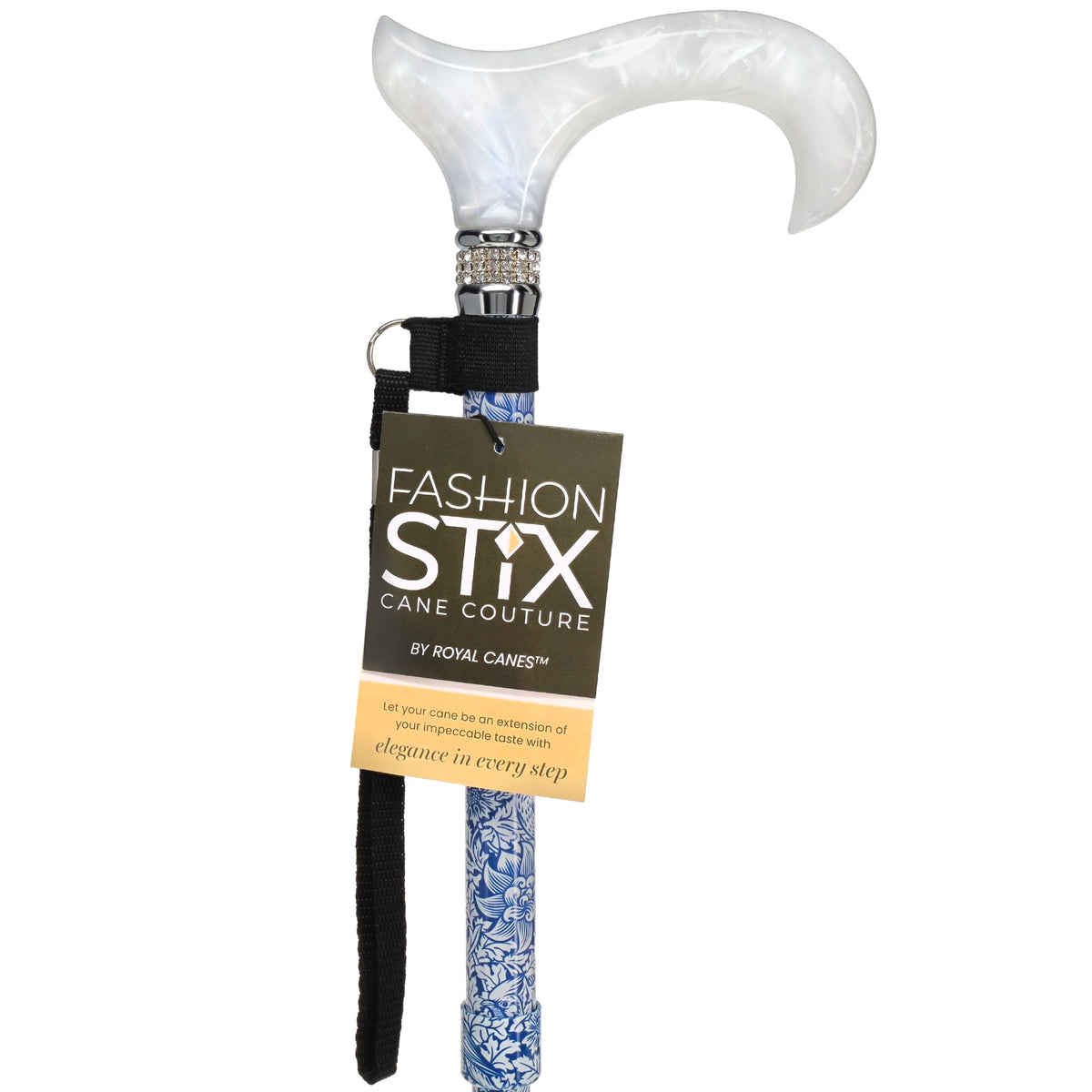 Songbird Harmony Folding Rhinestone Pattern Orthopedic Derby Cane Folding - Tophatter Daily Deals
