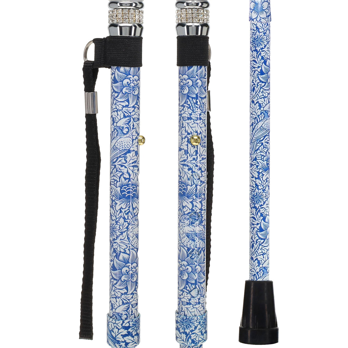 Songbird Harmony Folding Rhinestone Pattern Orthopedic Derby Cane Folding - Tophatter Daily Deals