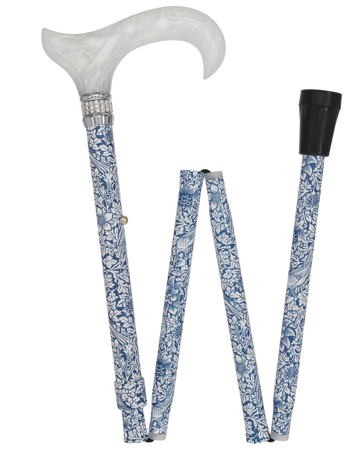Songbird Harmony Folding Rhinestone Pattern Orthopedic Derby Cane Folding - Tophatter Daily Deals