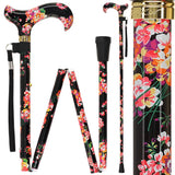 Blooming Floral FashionStix: Chic Folding Walking Cane Folding Canes - Tophatter Daily Deals