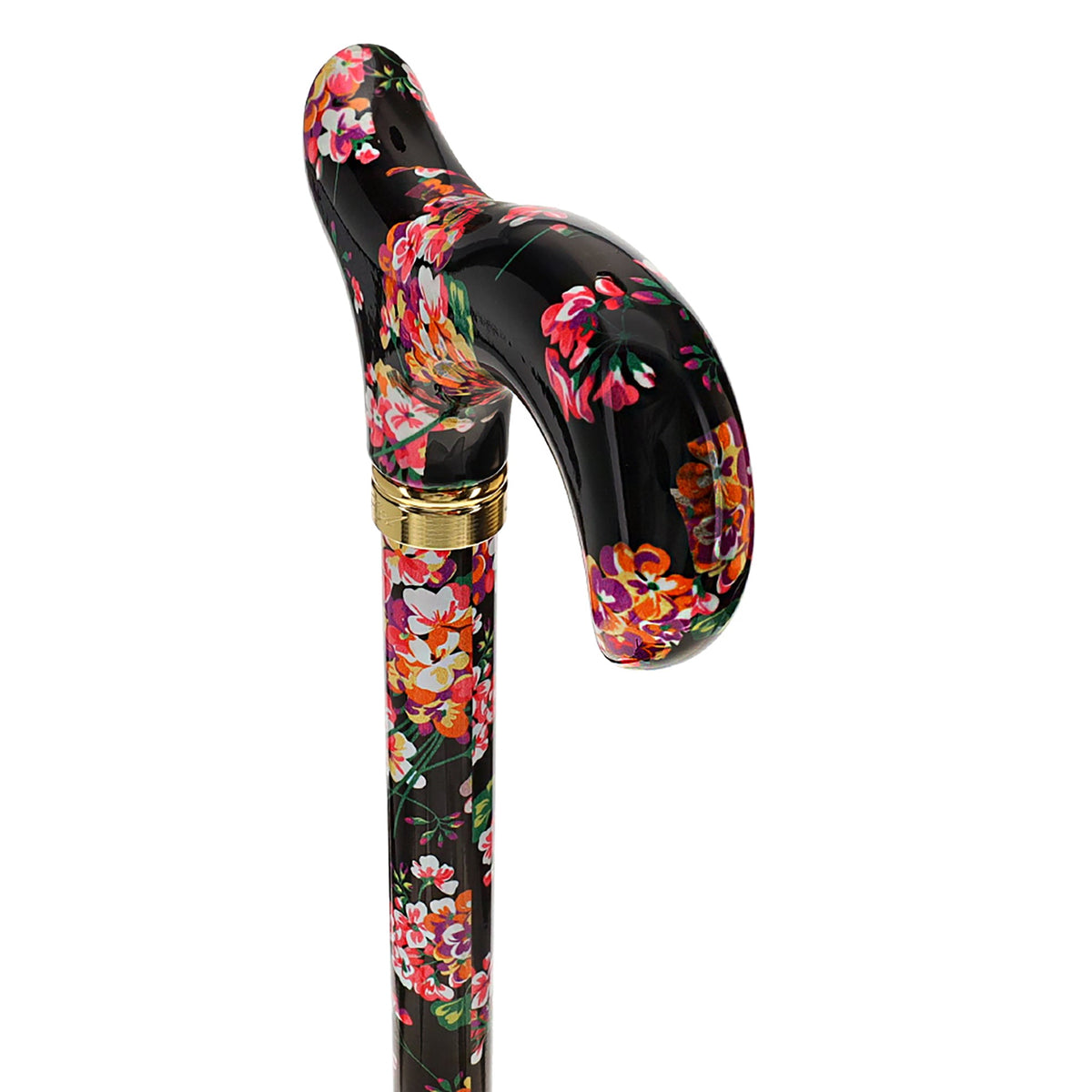Midnight Floral Designer Cane: Luxury Silk Scarf Option Adjustable Walking Canes - Tophatter Daily Deals