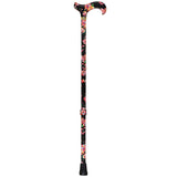 Midnight Floral Designer Cane: Luxury Silk Scarf Option Adjustable Walking Canes - Tophatter Daily Deals