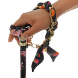 Midnight Floral Designer Cane: Luxury Silk Scarf Option Adjustable Walking Canes - Tophatter Daily Deals