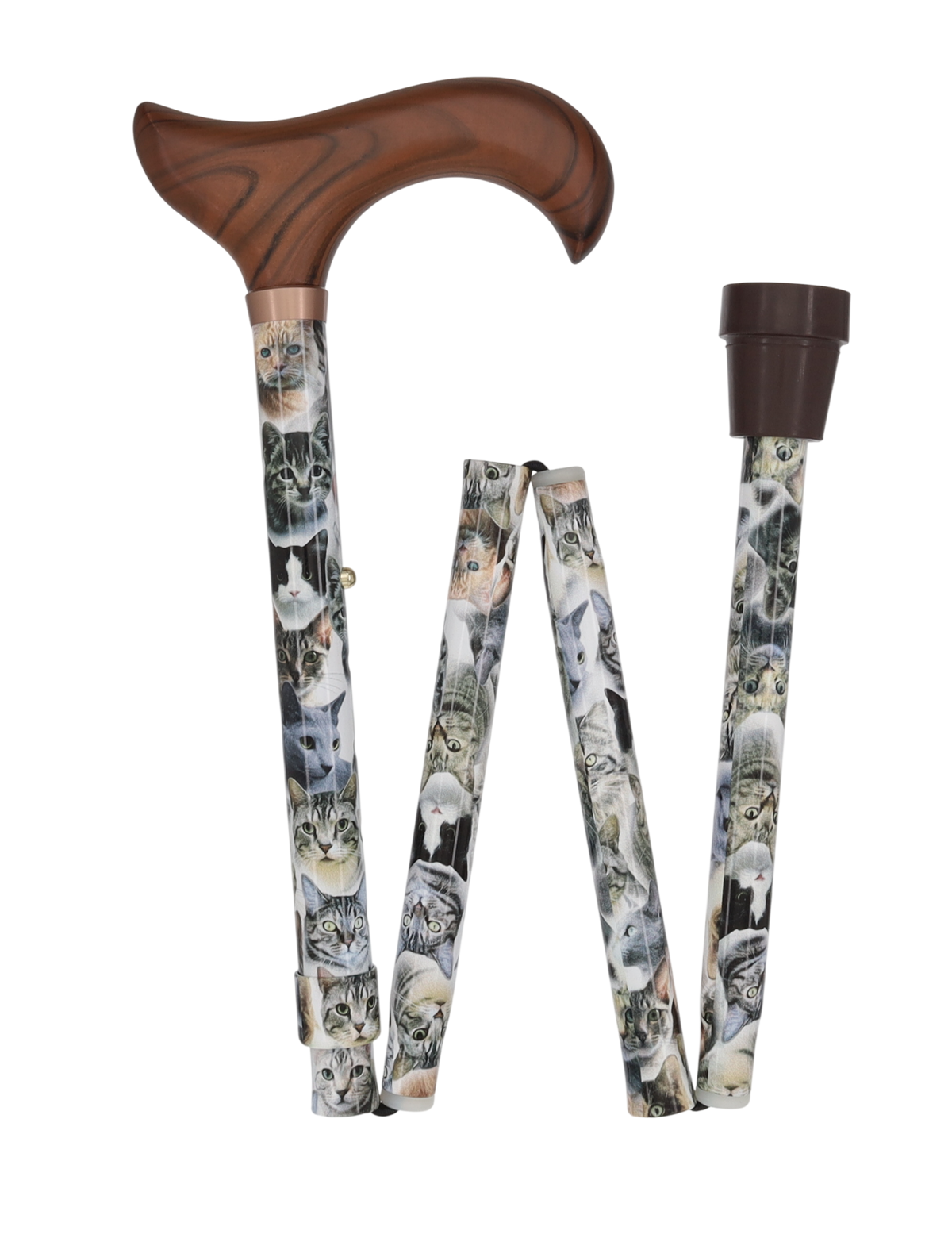 Cat Lovers: Designer Folding Adjustable Cane w/ Wooden Handle Cat Walking Canes - Tophatter Daily Deals