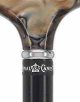 Golden Sienna Derby Cane: Pearlescent Acrylic, Beechwood Pearl Swirl Lucite Designer Walking Canes - Tophatter Daily Deals