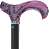Vivid Purple Swirl Derby Cane: Pearlescent Acrylic Pearl Swirl Lucite Designer Walking Canes - Tophatter Daily Deals