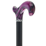 Vivid Purple Swirl Derby Cane: Pearlescent Acrylic Pearl Swirl Lucite Designer Walking Canes - Tophatter Daily Deals