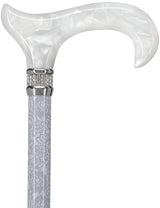 Graceful Lace Pearlz Folding Designer Adjustable Cane w/ Rhinestone collar Folding Canes - Tophatter Daily Deals