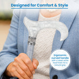 Graceful Lace Pearlz Folding Designer Adjustable Cane w/ Rhinestone collar Folding Canes - Tophatter Daily Deals