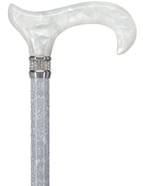 Graceful Lace Pearlz Folding Designer Adjustable Cane w/ Rhinestone collar Folding Canes - Tophatter Daily Deals