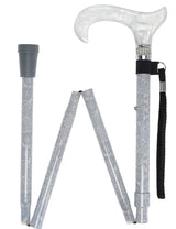 Graceful Lace Pearlz Folding Designer Adjustable Cane w/ Rhinestone collar Folding Canes - Tophatter Daily Deals