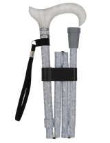 Graceful Lace Pearlz Folding Designer Adjustable Cane w/ Rhinestone collar Folding Canes - Tophatter Daily Deals
