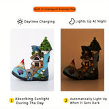 Resin Solar Gnome Treehouse Statue Outdoor Decor Lawn Ornaments & Garden Sculptures - Tophatter Daily Deals
