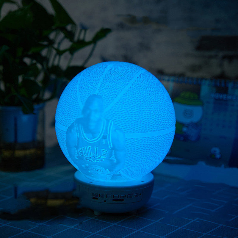 3d Printed Basketball Night Light Voice-activated Bluetooth Speaker 7 - Tophatter Daily Deals
