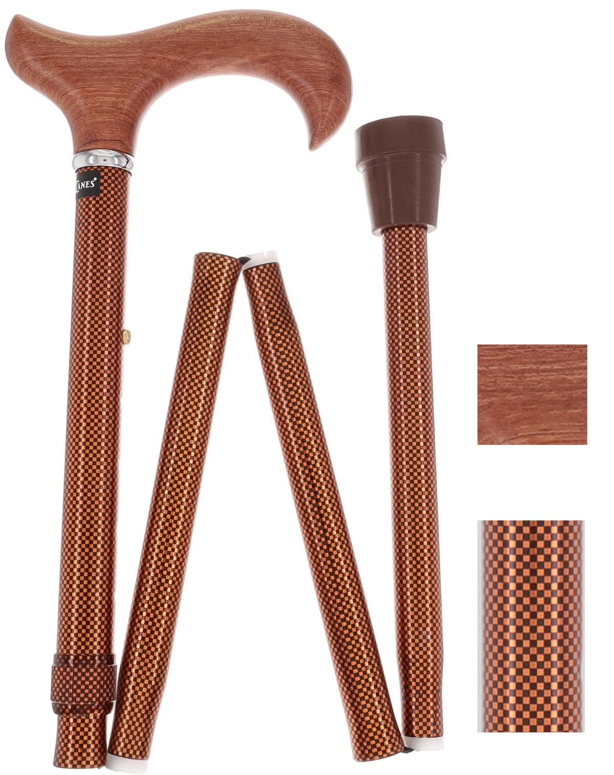 Luxury Folding Rosewood Cane, Adjustable & Collapsible Folding Canes - Tophatter Daily Deals