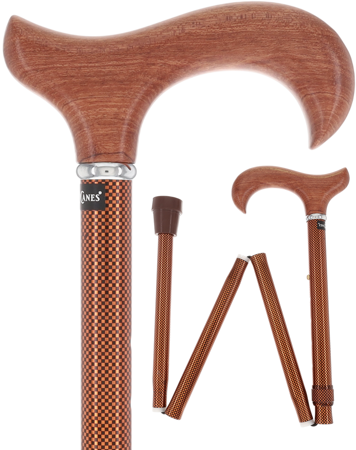 Luxury Folding Rosewood Cane, Adjustable & Collapsible Folding Canes - Tophatter Daily Deals