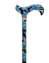 Dark Blue Vivienne May: Adjustable Cane w/ Patterned Handle Adjustable Walking Canes - Tophatter Daily Deals