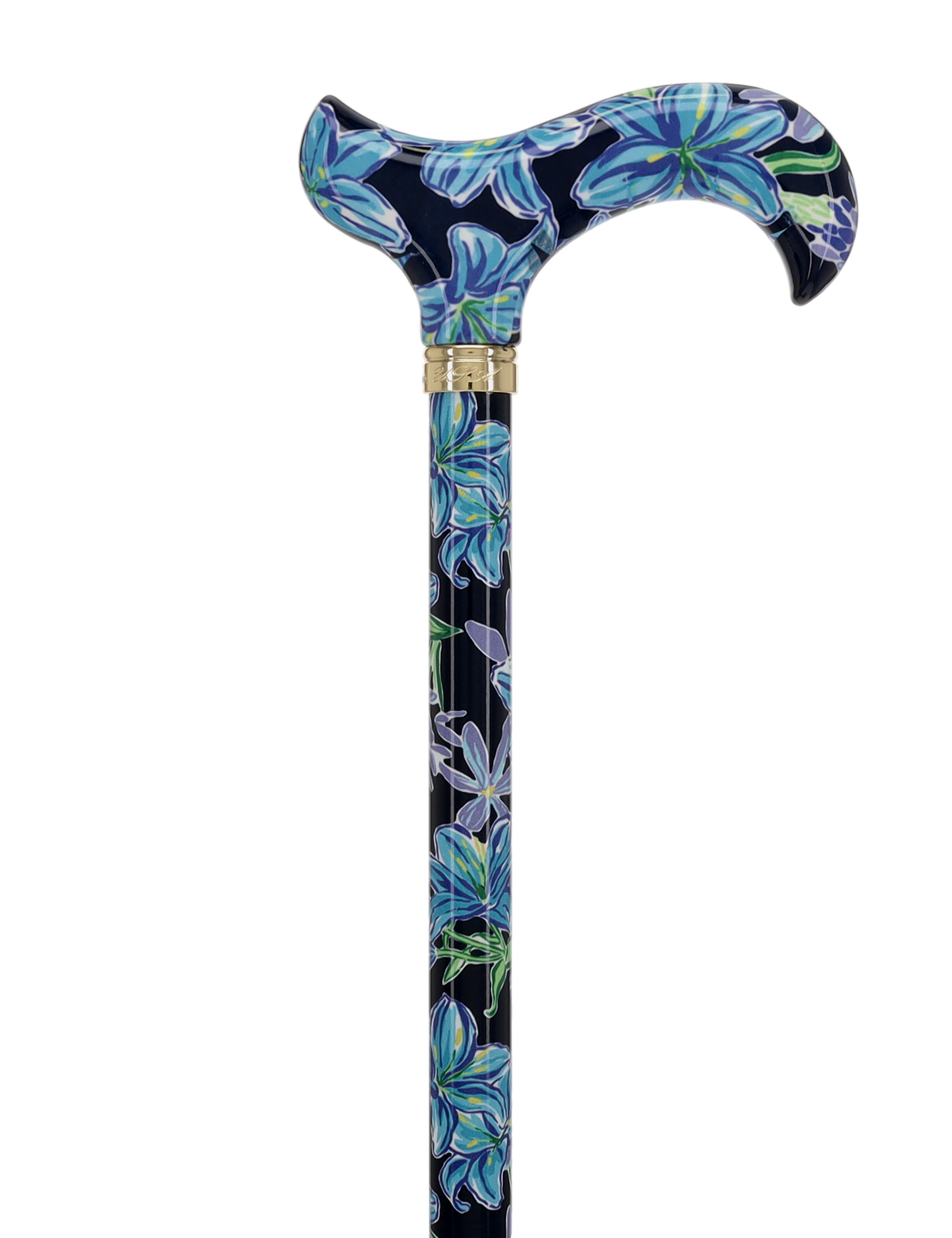 Dark Blue Vivienne May: Adjustable Cane w/ Patterned Handle Adjustable Walking Canes - Tophatter Daily Deals