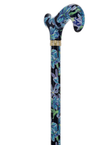 Dark Blue Vivienne May: Adjustable Cane w/ Patterned Handle Adjustable Walking Canes - Tophatter Daily Deals