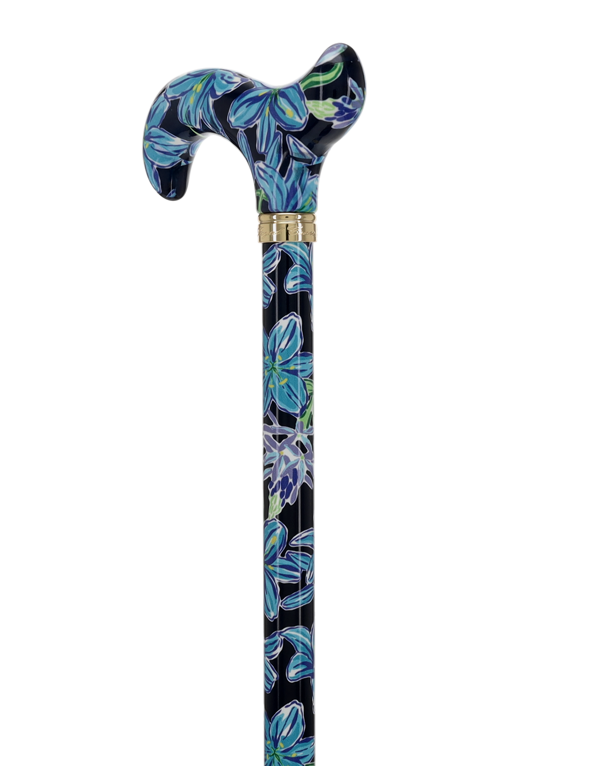 Dark Blue Vivienne May: Adjustable Cane w/ Patterned Handle Adjustable Walking Canes - Tophatter Daily Deals