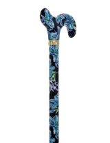 Dark Blue Vivienne May: Adjustable Cane w/ Patterned Handle Adjustable Walking Canes - Tophatter Daily Deals