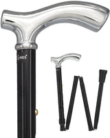 Chrome Slim Line Fritz: Petite Handle, Folding Adjustable Plated Handle Walking Canes - Tophatter Daily Deals