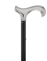 Luxury Chrome Derby Cane - Foldable, Adjustable Shaft Plated Handle Walking Canes - Tophatter Daily Deals