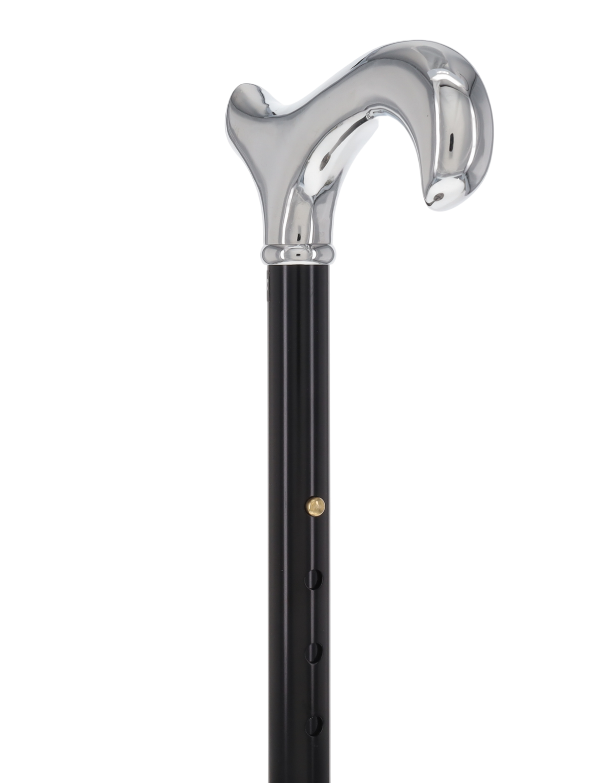 Luxury Chrome Derby Cane - Foldable, Adjustable Shaft Plated Handle Walking Canes - Tophatter Daily Deals