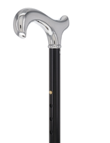 Luxury Chrome Derby Cane - Foldable, Adjustable Shaft Plated Handle Walking Canes - Tophatter Daily Deals