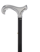 Luxury Chrome Derby Cane - Foldable, Adjustable Shaft Plated Handle Walking Canes - Tophatter Daily Deals