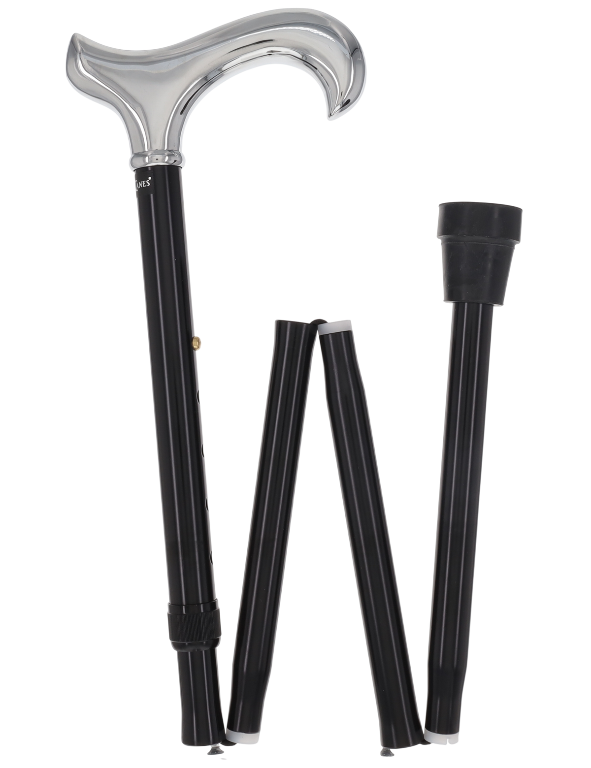 Luxury Chrome Derby Cane - Foldable, Adjustable Shaft Plated Handle Walking Canes - Tophatter Daily Deals