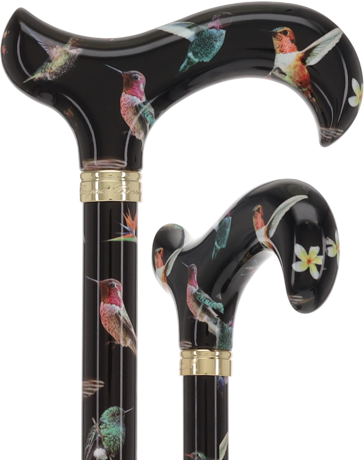 HD Pattern Designer Cane - Matching Handle & Shaft - Durable Adjustable Aluminum Hummingbird - Tophatter Daily Deals