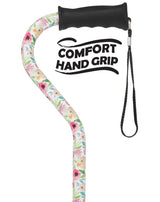 Watercolor Flowers Vivienne May Convertible Quad Base Walking Cane with Comfort Grip - Adjustable Sh - Tophatter Daily Deals