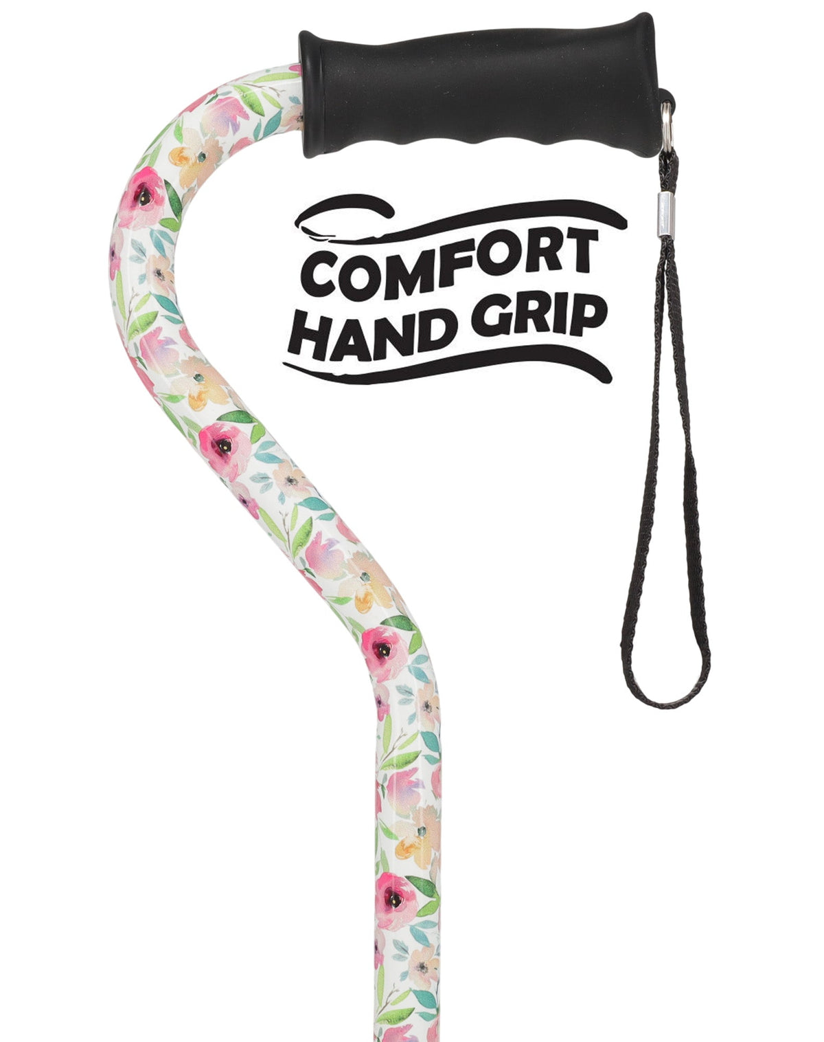 Watercolor Flowers Vivienne May Convertible Quad Base Walking Cane with Comfort Grip - Adjustable Sh - Tophatter Daily Deals