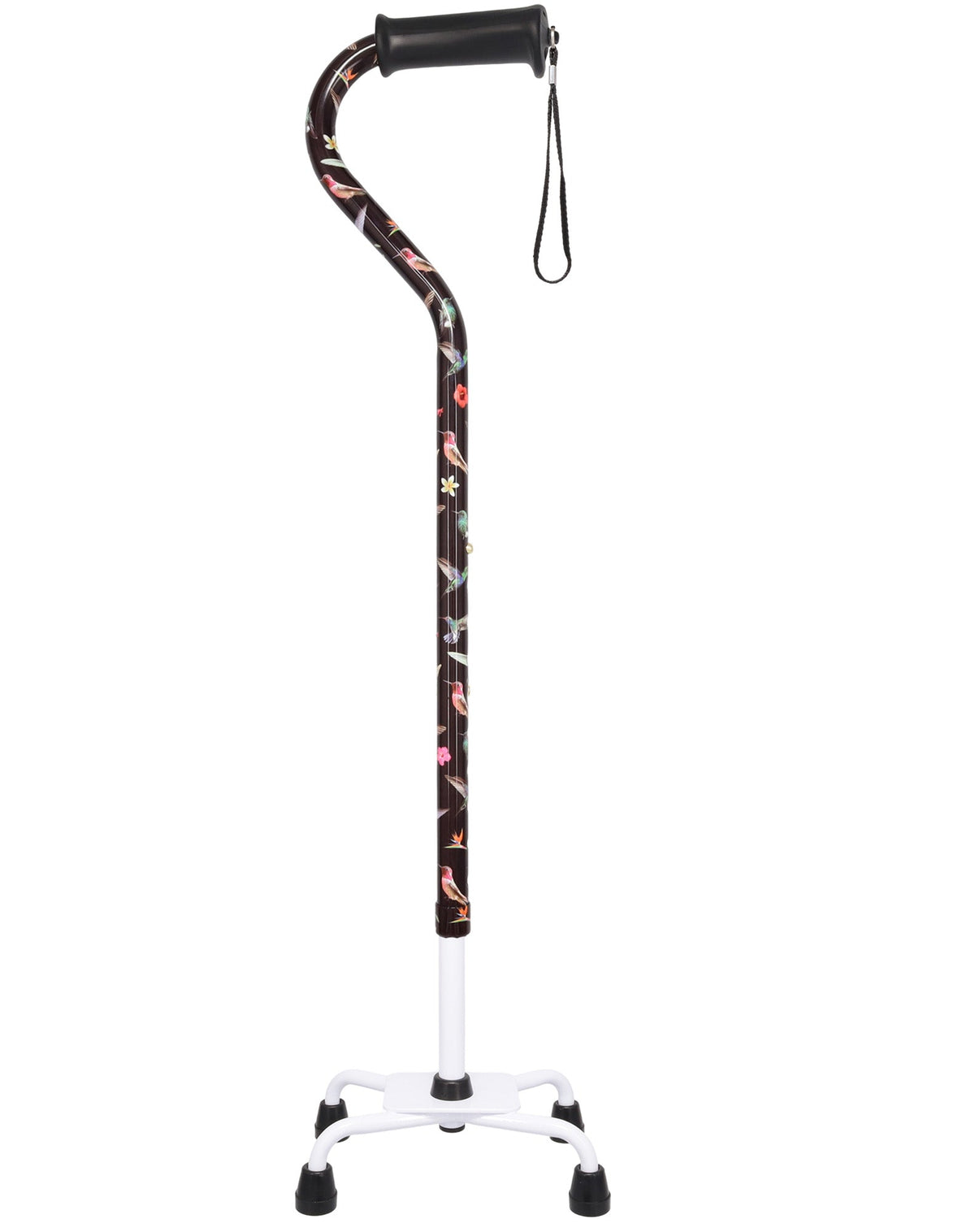 Flight of the Hummingbird Aluminum Convertible Quad Base Walking Cane - Adjustable Shaft Quad Base Canes - Tophatter Daily Deals