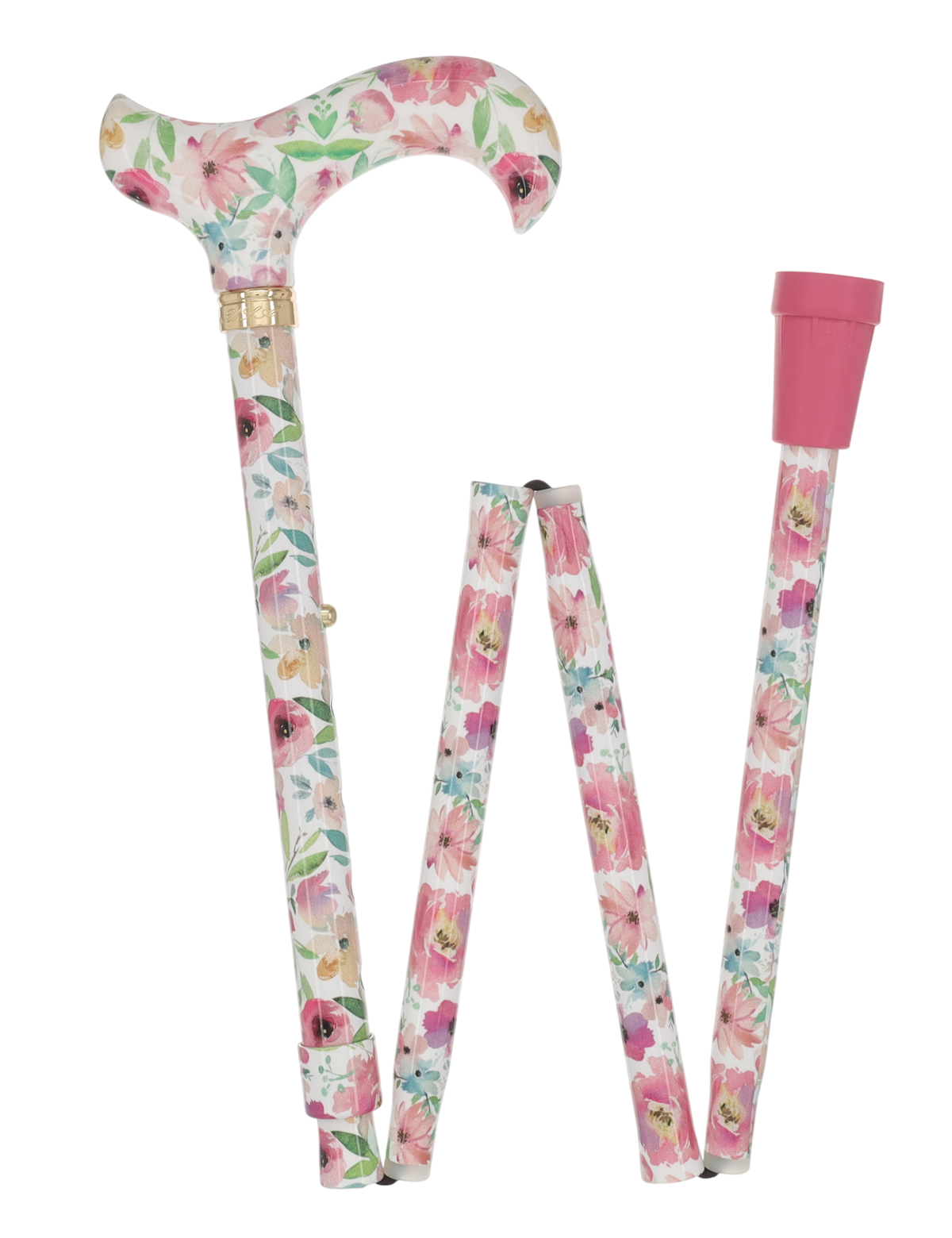 Vivienne May: Watercolor Flowers, Folding Cane Patterned Handle Folding Canes - Tophatter Daily Deals