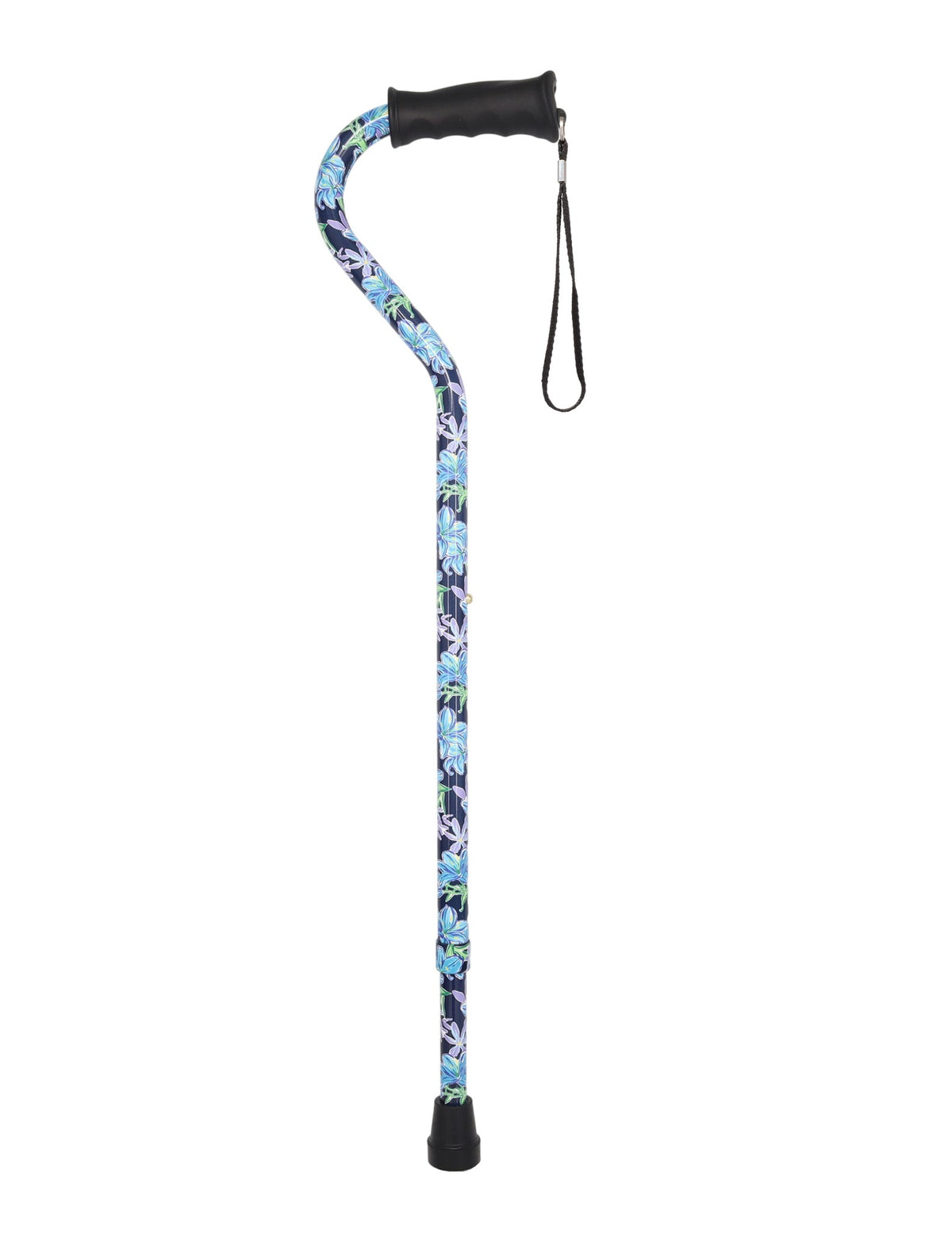 Dark Blue Vivienne May Convertible Quad Base Walking Cane with Comfort Grip - Adjustable Shaft Quad Base Canes - Tophatter Daily Deals