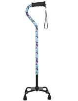 Dark Blue Vivienne May Convertible Quad Base Walking Cane with Comfort Grip - Adjustable Shaft Black Quad Base Canes - Tophatter Daily Deals